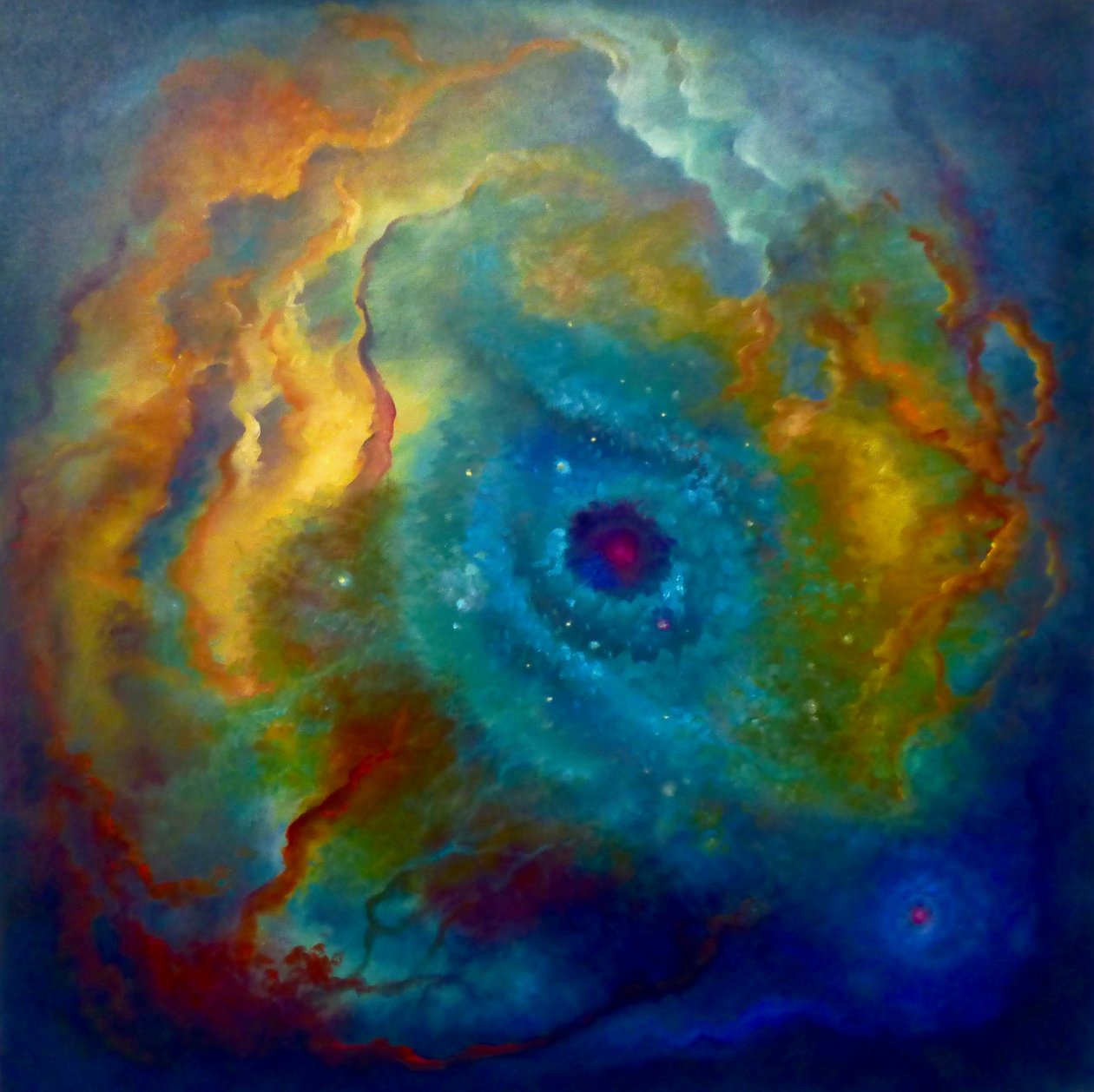 Nebula Malachite, 2023 (olje på lerret) av Lee Campbell