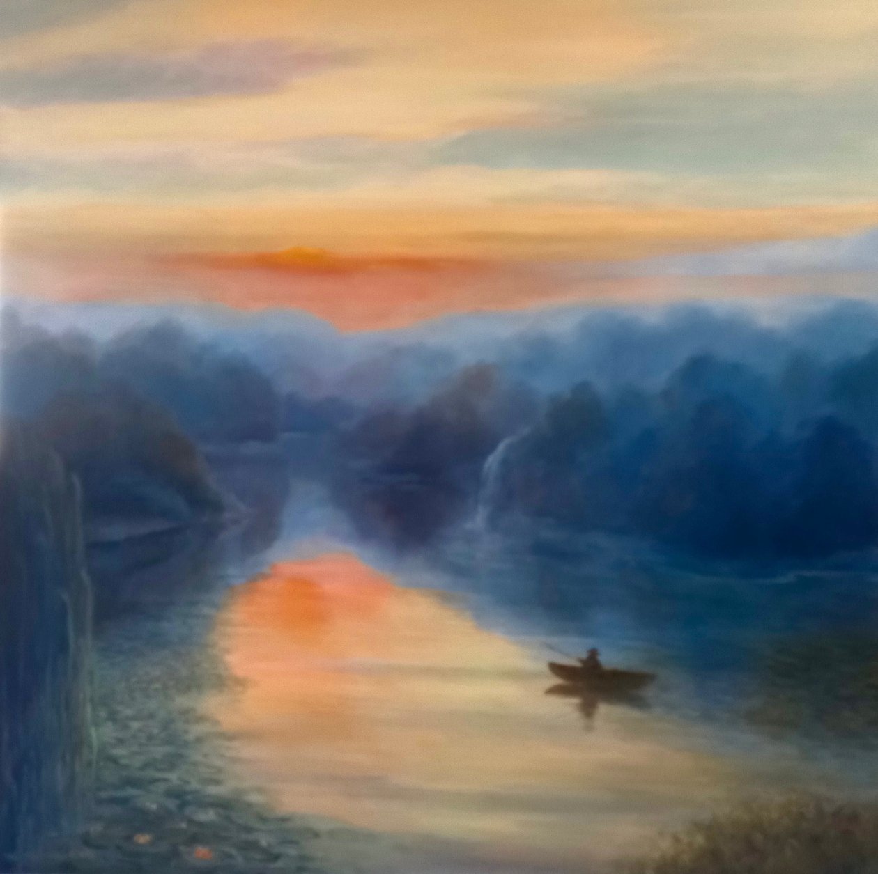 Morning Reflections, 2021 (olje på lerret) av Lee Campbell