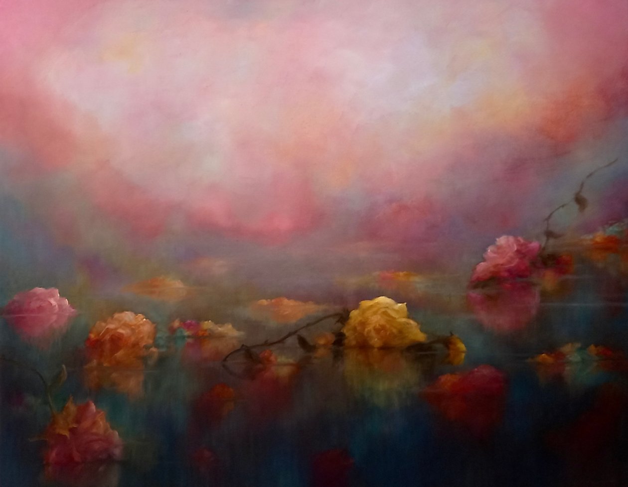 Rosedrift, 2025 (olje på lerret) av Lee Campbell
