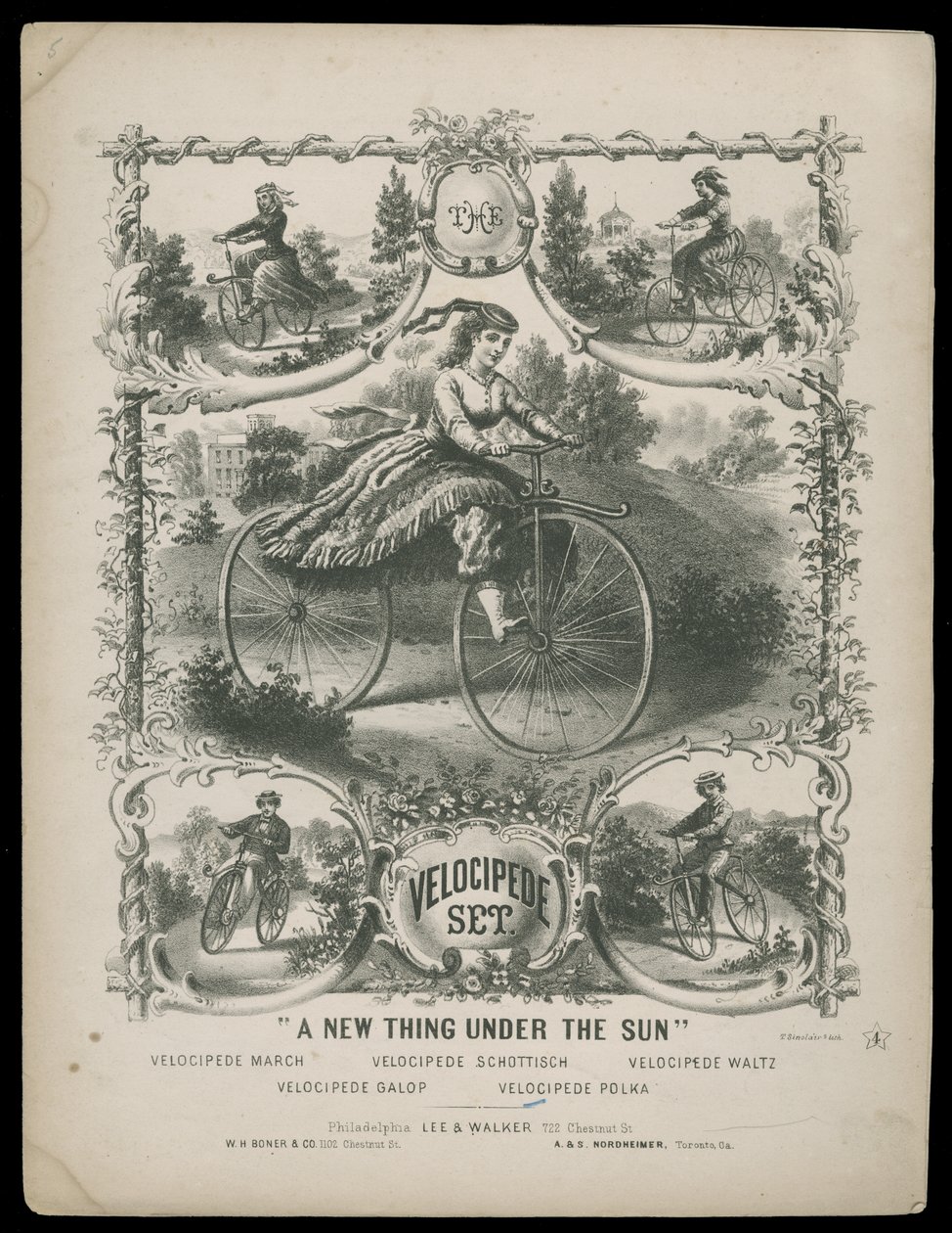 Velocipede-settet, ca. 1770-1959 (trykk) av Lee & Walker