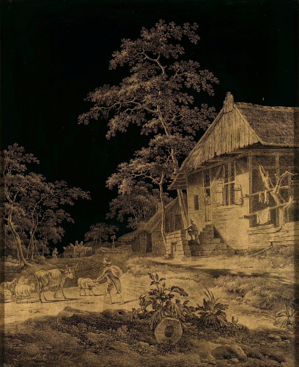 Hyrde på en gård av Leendert Overbeek