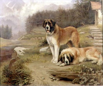 To St. Bernards i et alpint landskap av Leghe Suthers