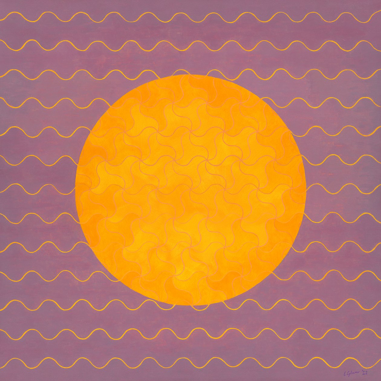 Summer Sunrise, 2022 (akryl på lerret) av Leigh Glover