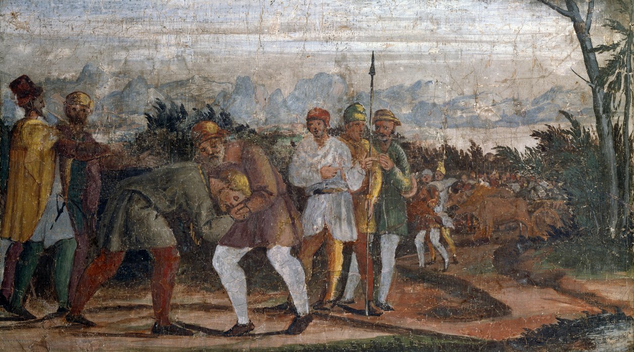 Scene fra Life of Prodigal Son, av Circle of Lelio Orsi (1511-1587), Rocca di Novellara, Emilia-Romagna, Italia av Lelio Orsi da Novellara