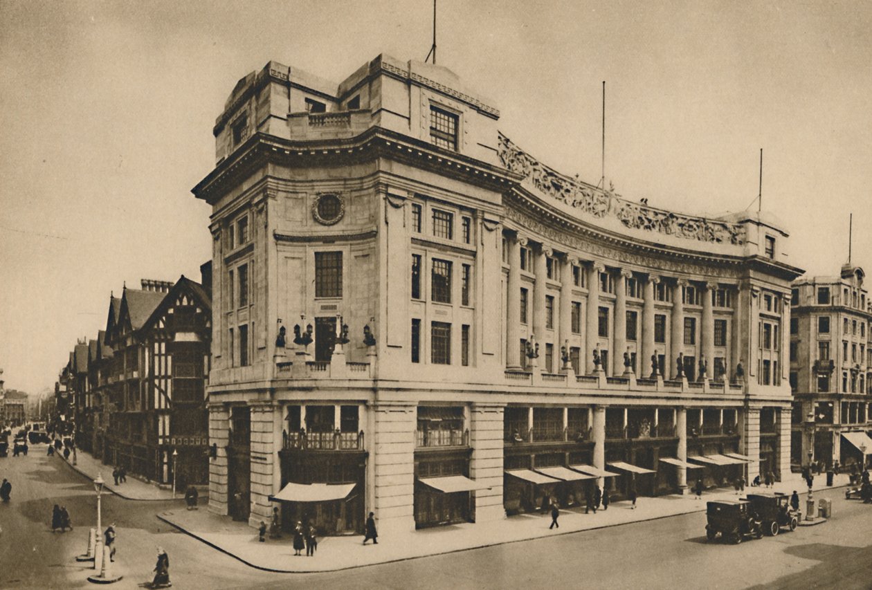 East India House, Libertys Individualized Frontage på New Regent Street, c1935. av Lemere
