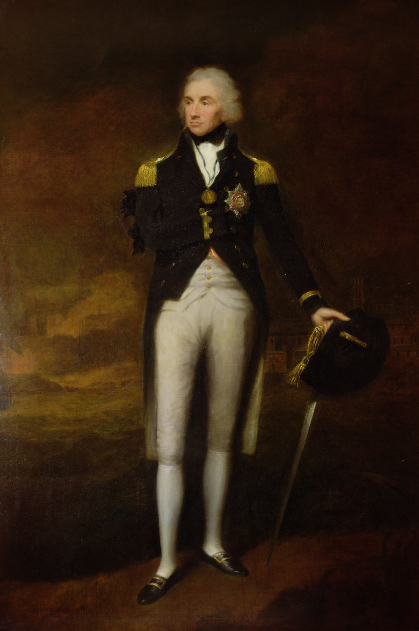 Portrett av admiral Viscount Nelson (1758-1805) (olje på lerret) av Lemuel Francis Abbott