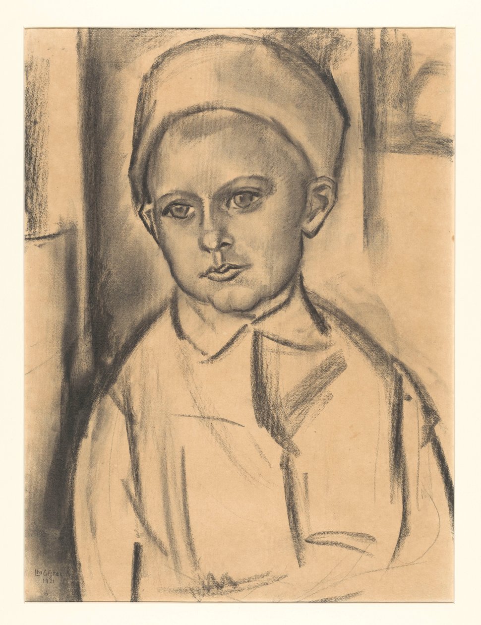 Portrett av en ukjent gutt av Leo Gestel (signed by artist)