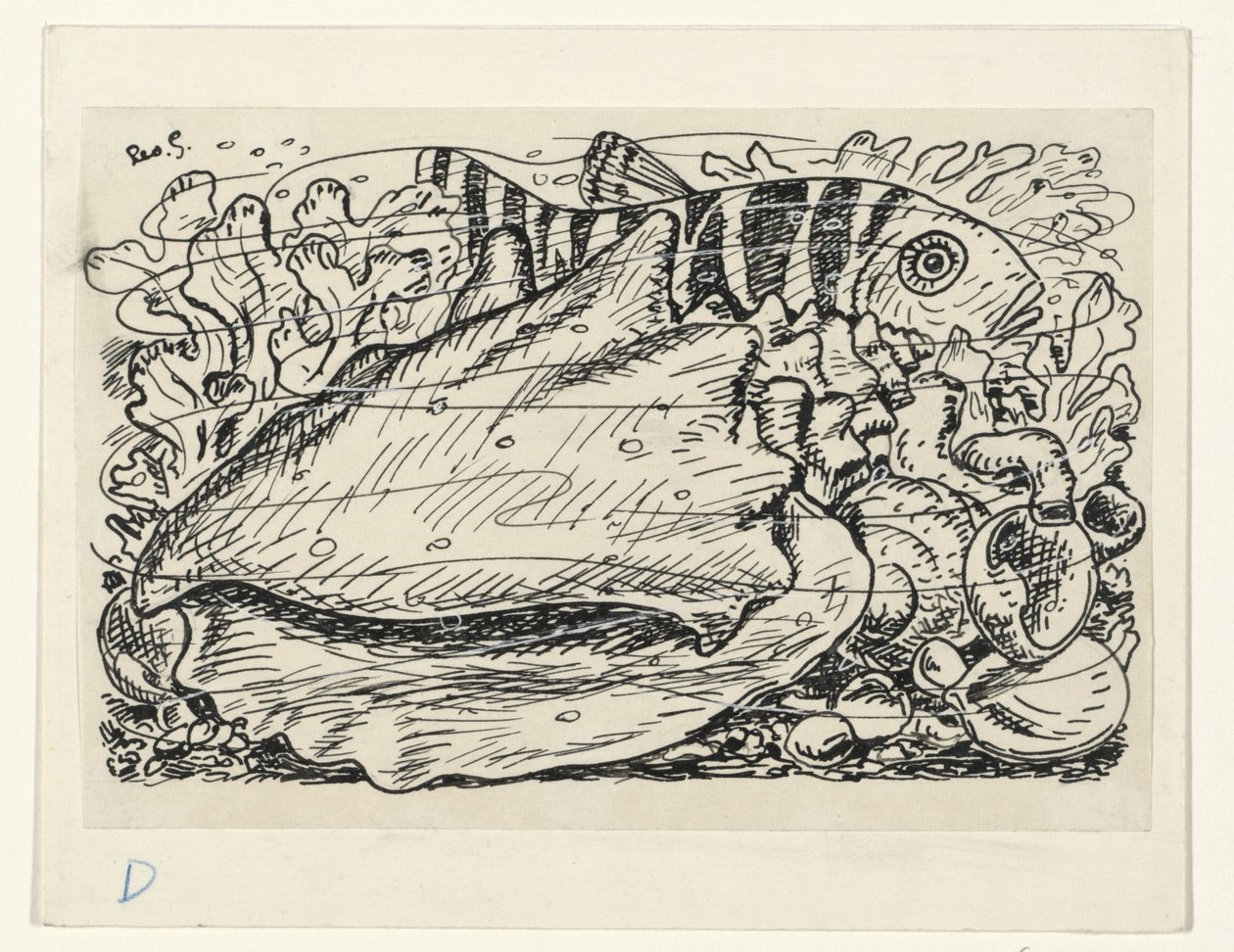 Fisk og skall i vannet av Leo Gestel (signed by artist)