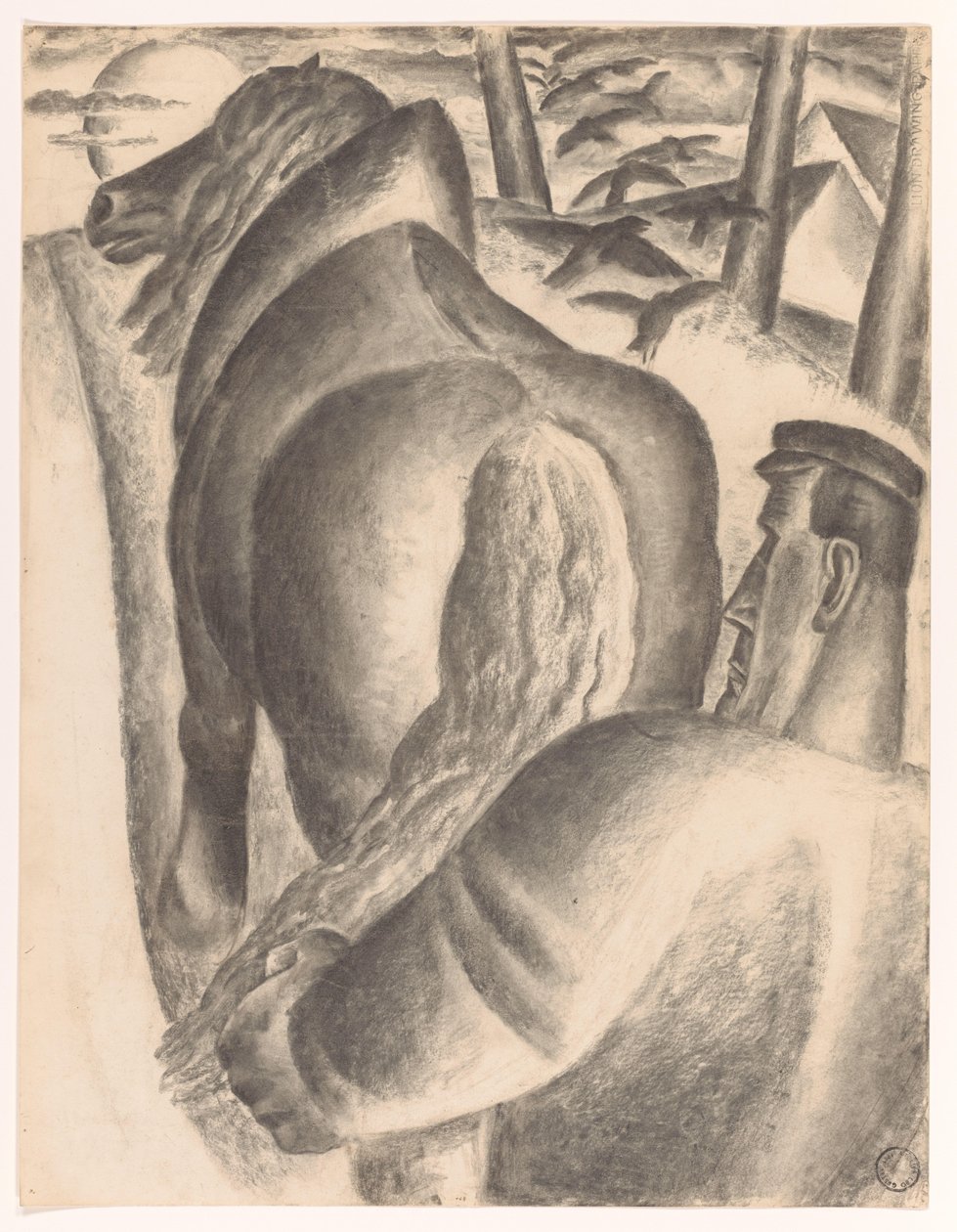 Bonde med plog av Leo Gestel