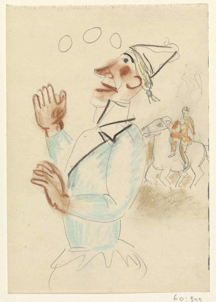 Klovn og rytter til hest av Leo Gestel