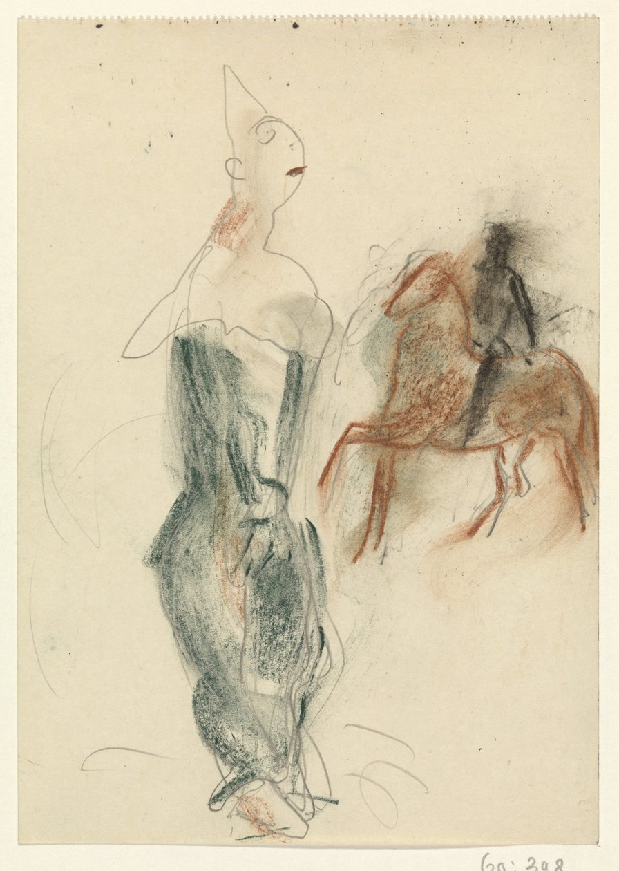 Klovn og rytter til hest av Leo Gestel