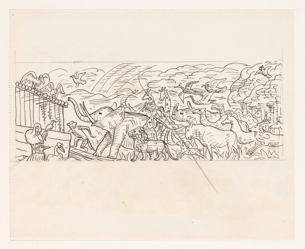 Dyr som går ombord i Noahs ark av Leo Gestel