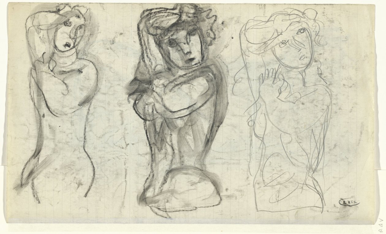 Tre nakne kvinner av Leo Gestel