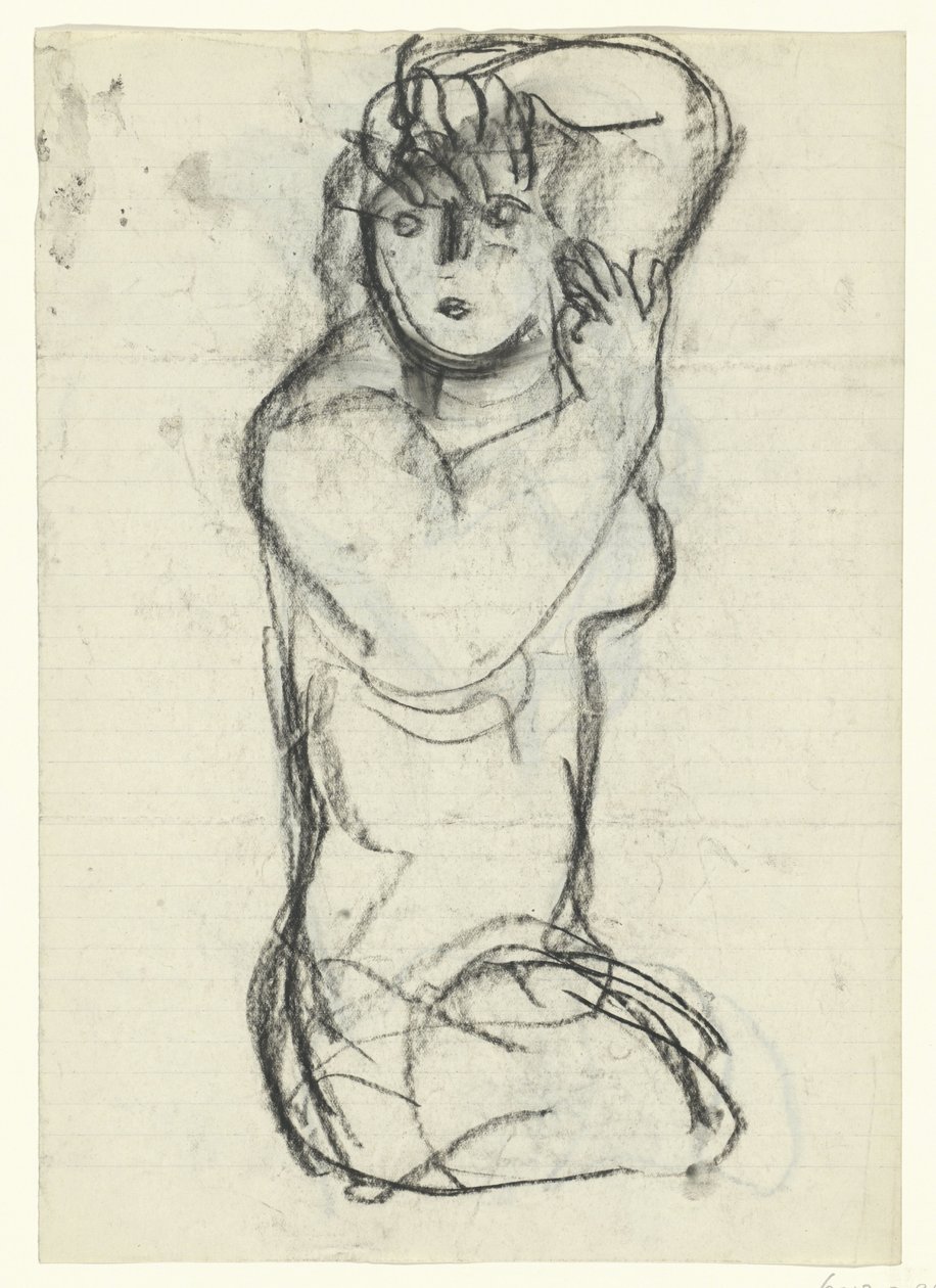 Knelende naken kvinne av Leo Gestel
