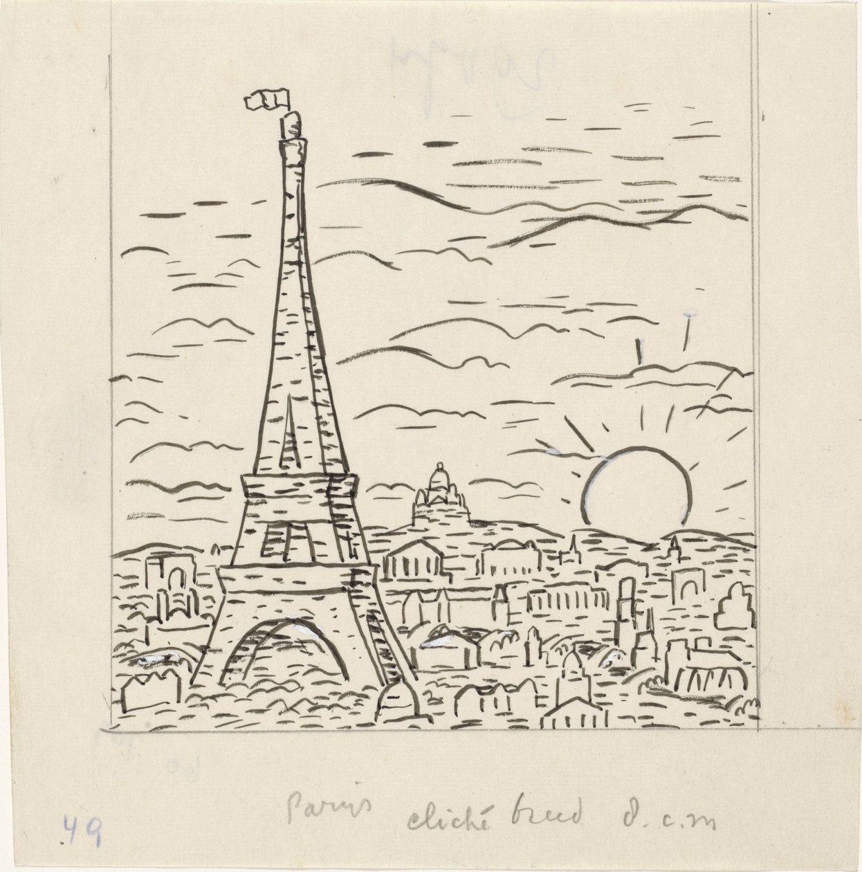 Utsikt over Eiffeltårnet i Paris av Leo Gestel