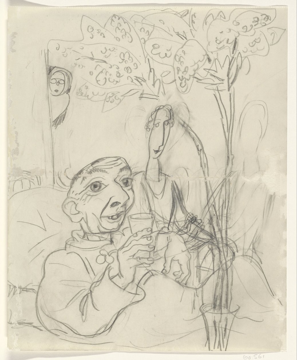 Karikatur av Leo Gestel på sykesengen av Leo Gestel