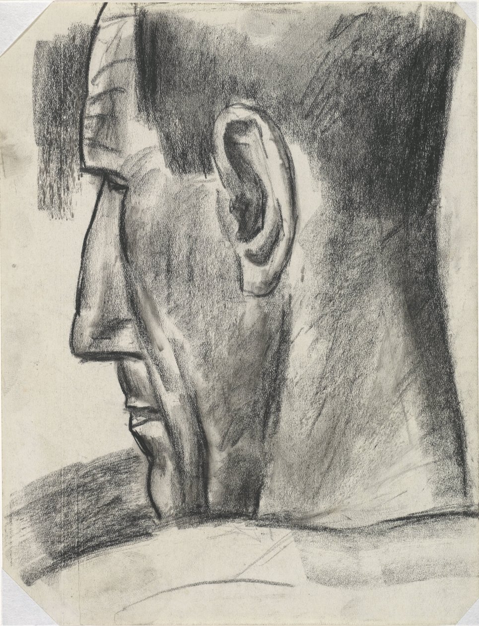 Mannshode sett bakfra i profil Uten tittel av Leo Gestel