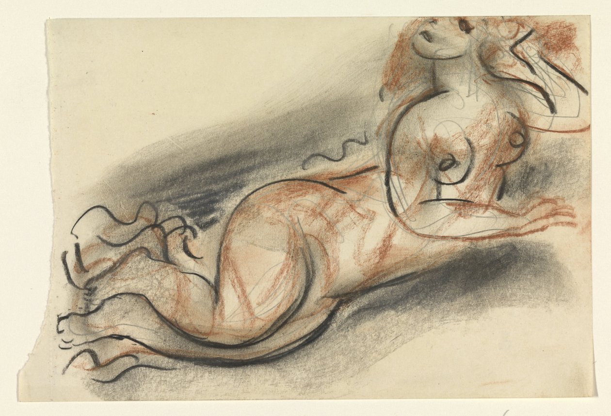 Liggende naken kvinne av Leo Gestel