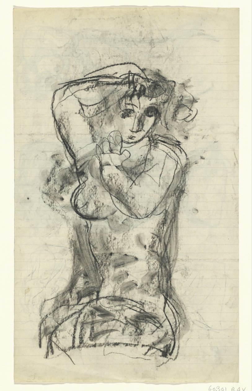 Naken sittende kvinne av Leo Gestel