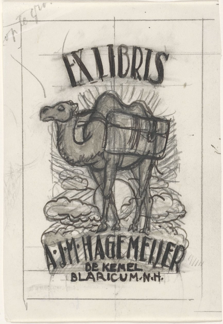 Design for et eks-libris av Antonius Johannes Maria Hagemeijer av Leo Gestel