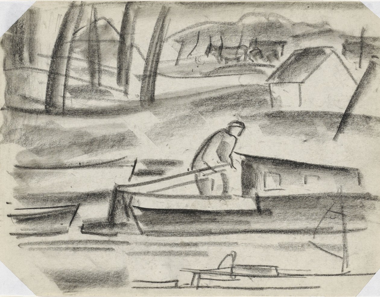 Skipper ved roret av Leo Gestel