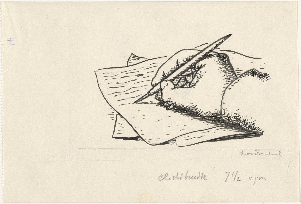 skrivende hånd av Leo Gestel