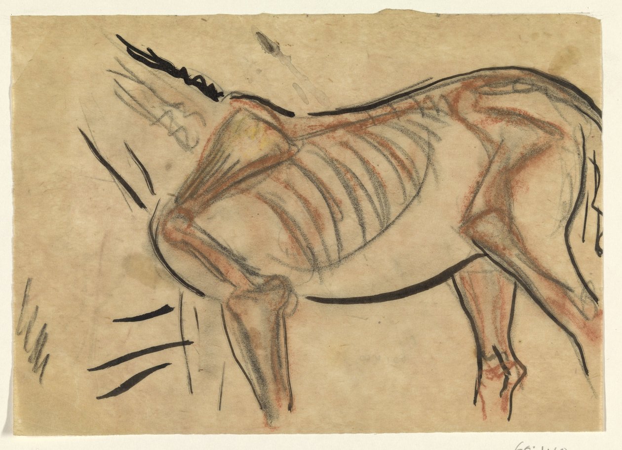 Skjelett av en hest av Leo Gestel