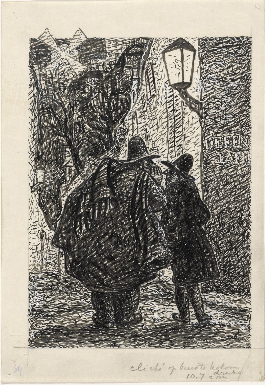 To menn på gaten i mørket av Leo Gestel