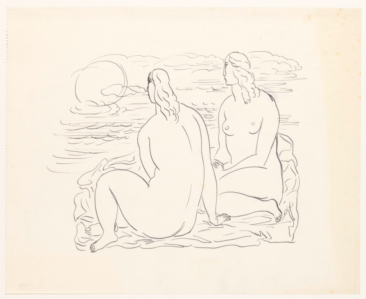 To nakne kvinner på stranden av Leo Gestel