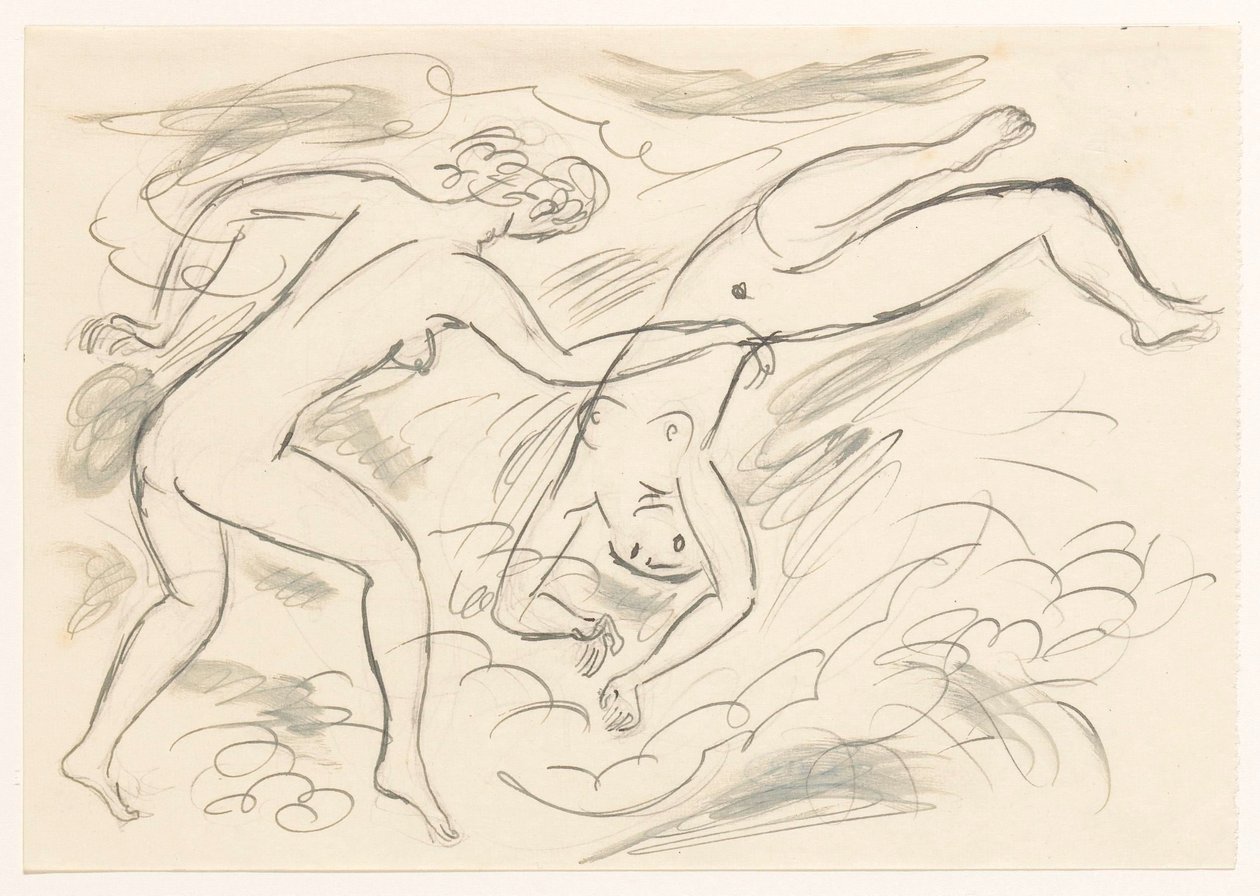 To nakne kvinner svømmer av Leo Gestel