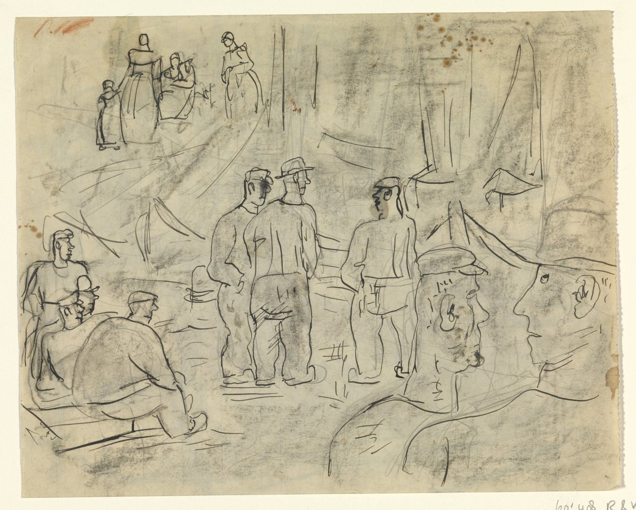 Fiskere i en havn av Leo Gestel
