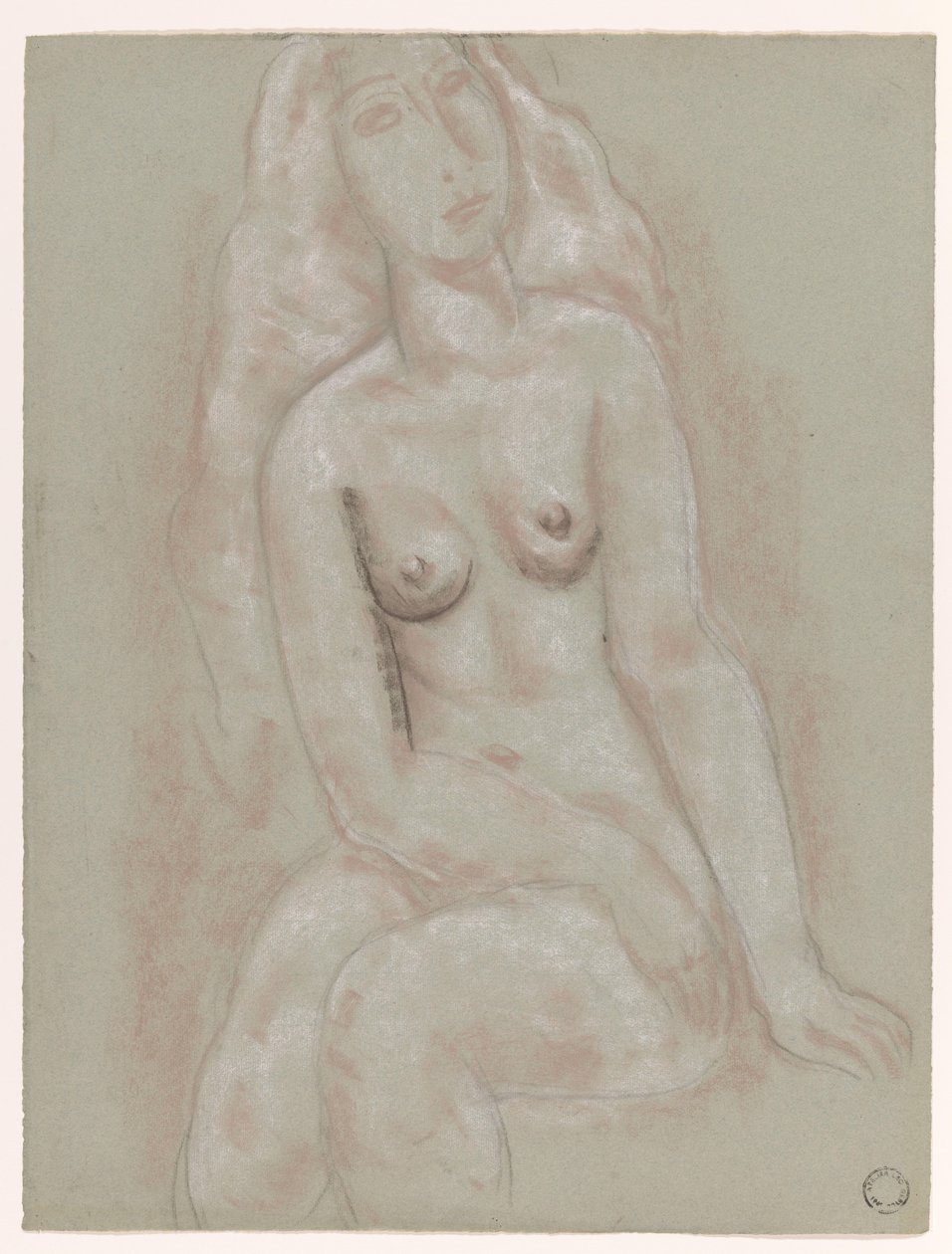 Sittende naken kvinne av Leo Gestel