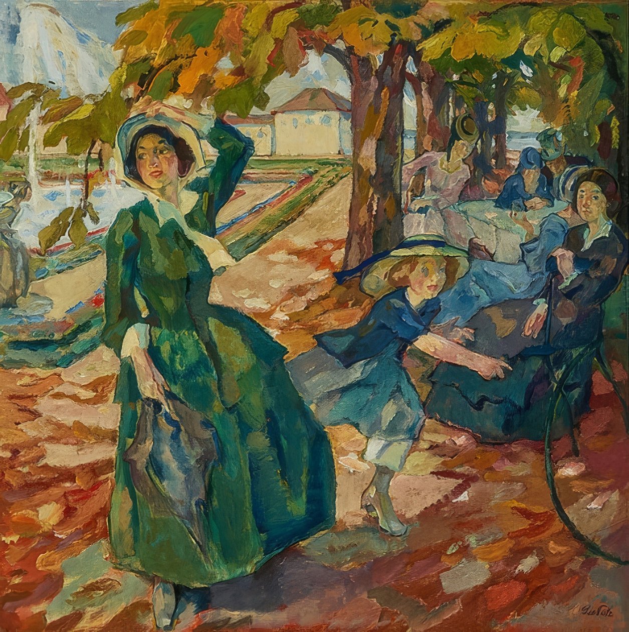 I Schleissheimer Park. Rundt 1906 av Leo Putz