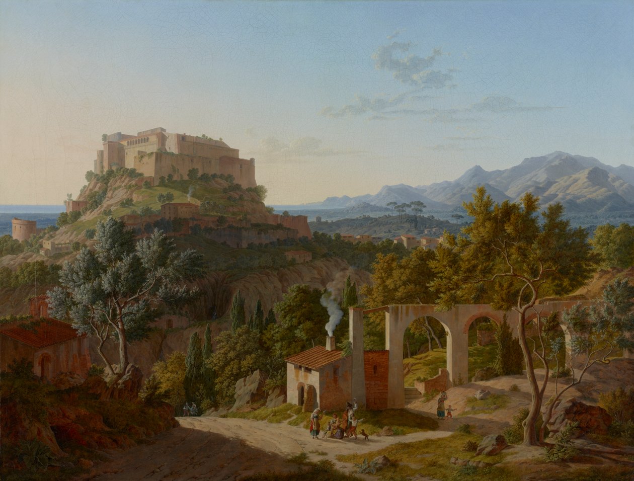 Landskap med slottet Massa di Carrara av Leo von Klenze