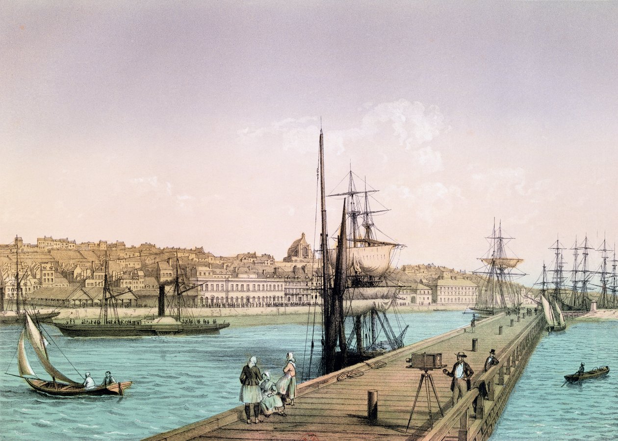 Utsikt over havnen i Boulogne, fra en serie med tittelen 