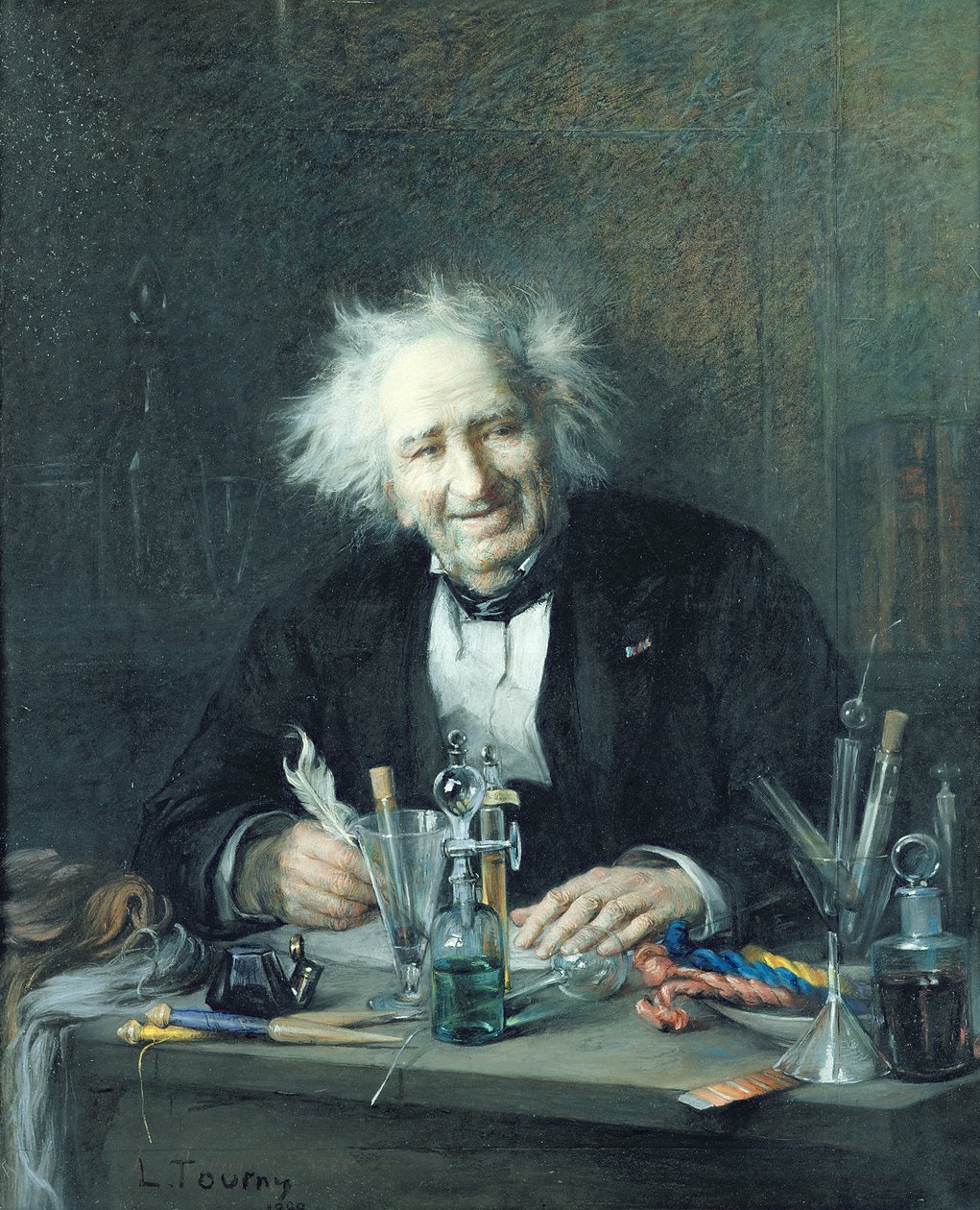 Portrett av Michel-Eugene Chevreul (1786-1889) 1888 av Leon Auguste Tourny