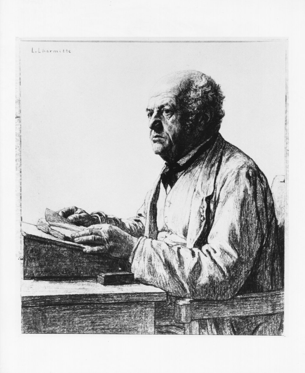 Kunstnerens far (kull på papir) av Leon Augustin Lhermitte