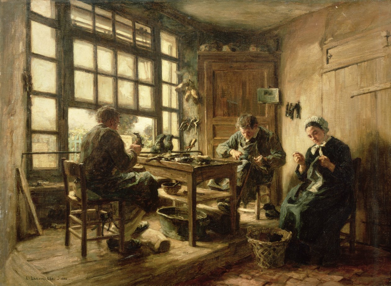 Skomakerne, 1880 av Leon Augustin Lhermitte