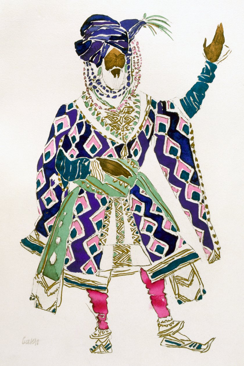 Kostymedesign for en sultan av Leon Bakst