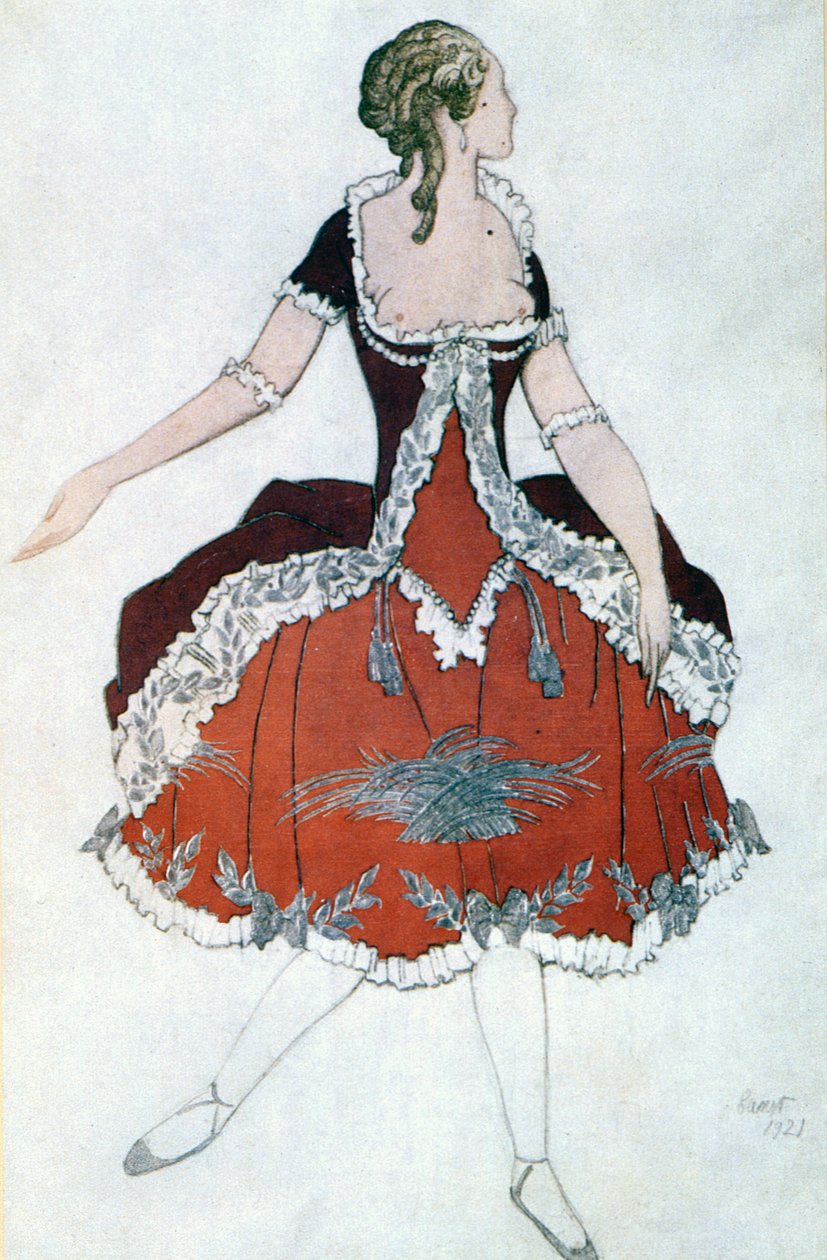 Kostymedesign for The Princess Aurora, fra Sleeping Beauty, 1921 av Leon Bakst
