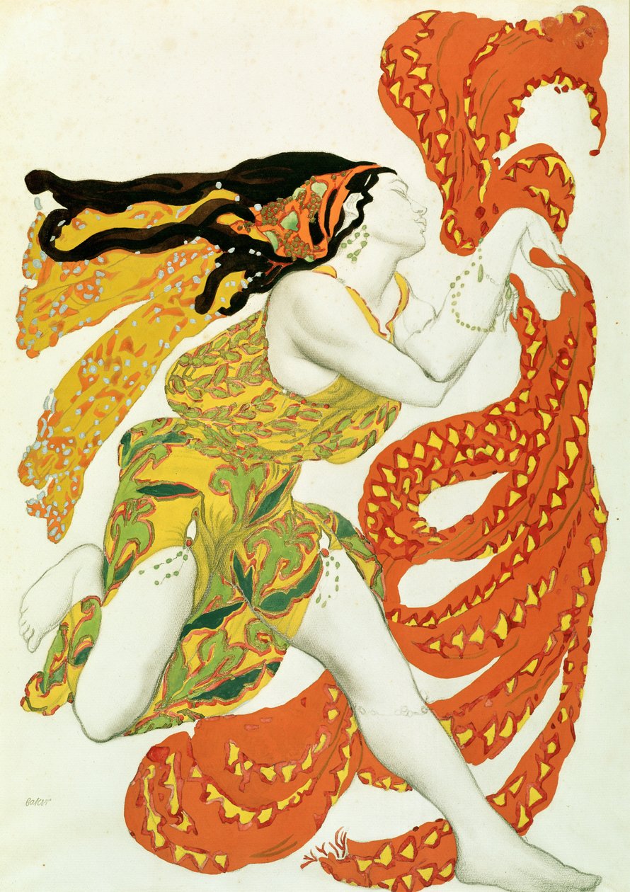Kostymedesign for en bacchante i 