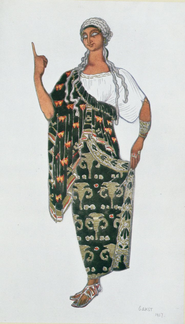 Kostymedesign fra Phedre, 1917 av Leon Bakst