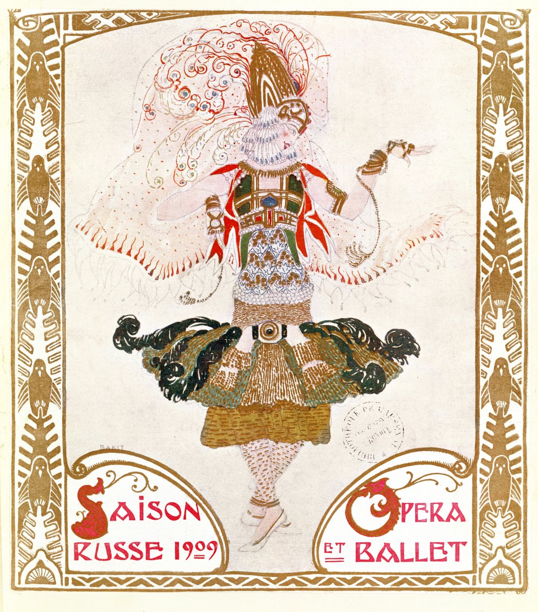 Cover av et program for den russiske sesongen for opera og ballett, 1909 av Leon Bakst