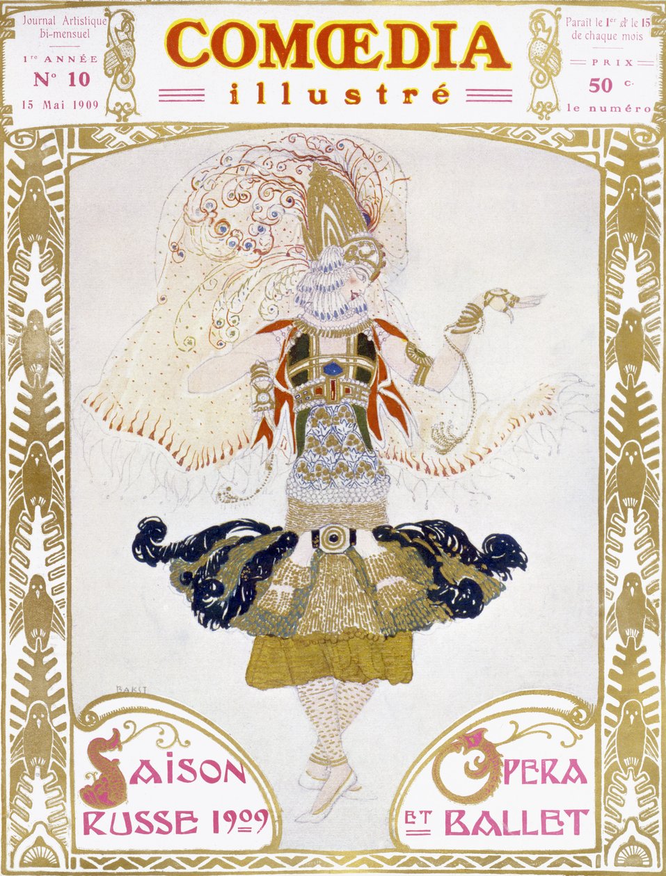 Forside av Comoedia, 1909 av Leon Bakst