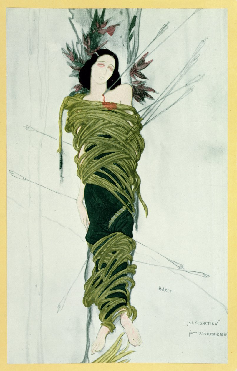 Ida Lvovna Rubinstein (ca. 1885-1960) i The Martyr of St. Sebastian, ca. 1911-22 av Leon Bakst