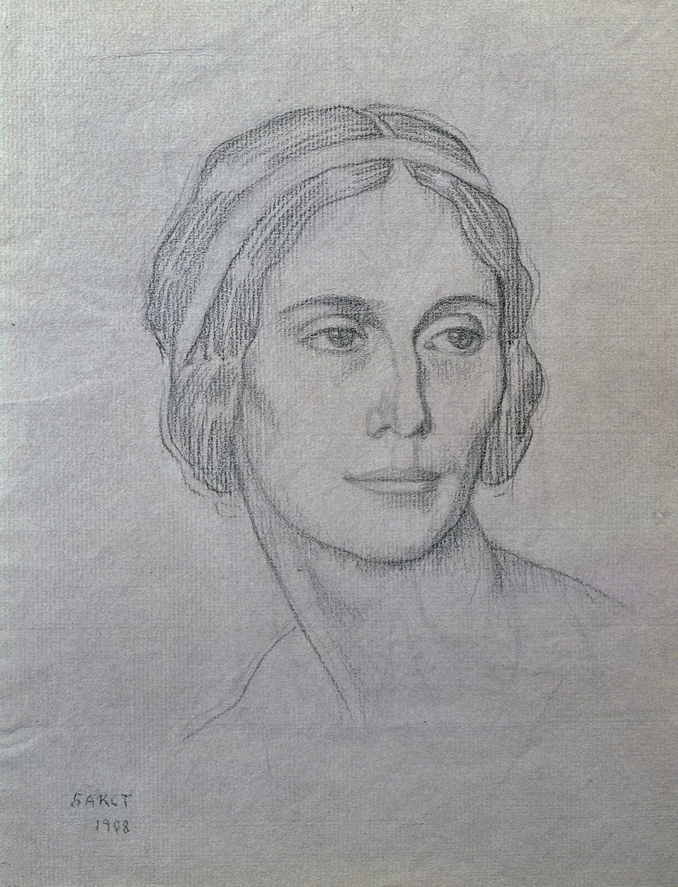 Portrett av Anna Pavlova (1881-1931), 1908 (kull på papir) av Leon Bakst