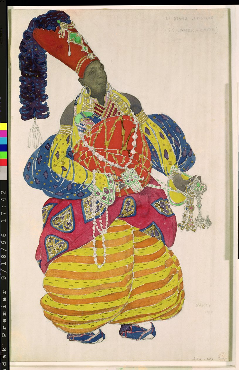 The Great Eunuch, kostymedesign for Diaghilevs produksjon av balletten 