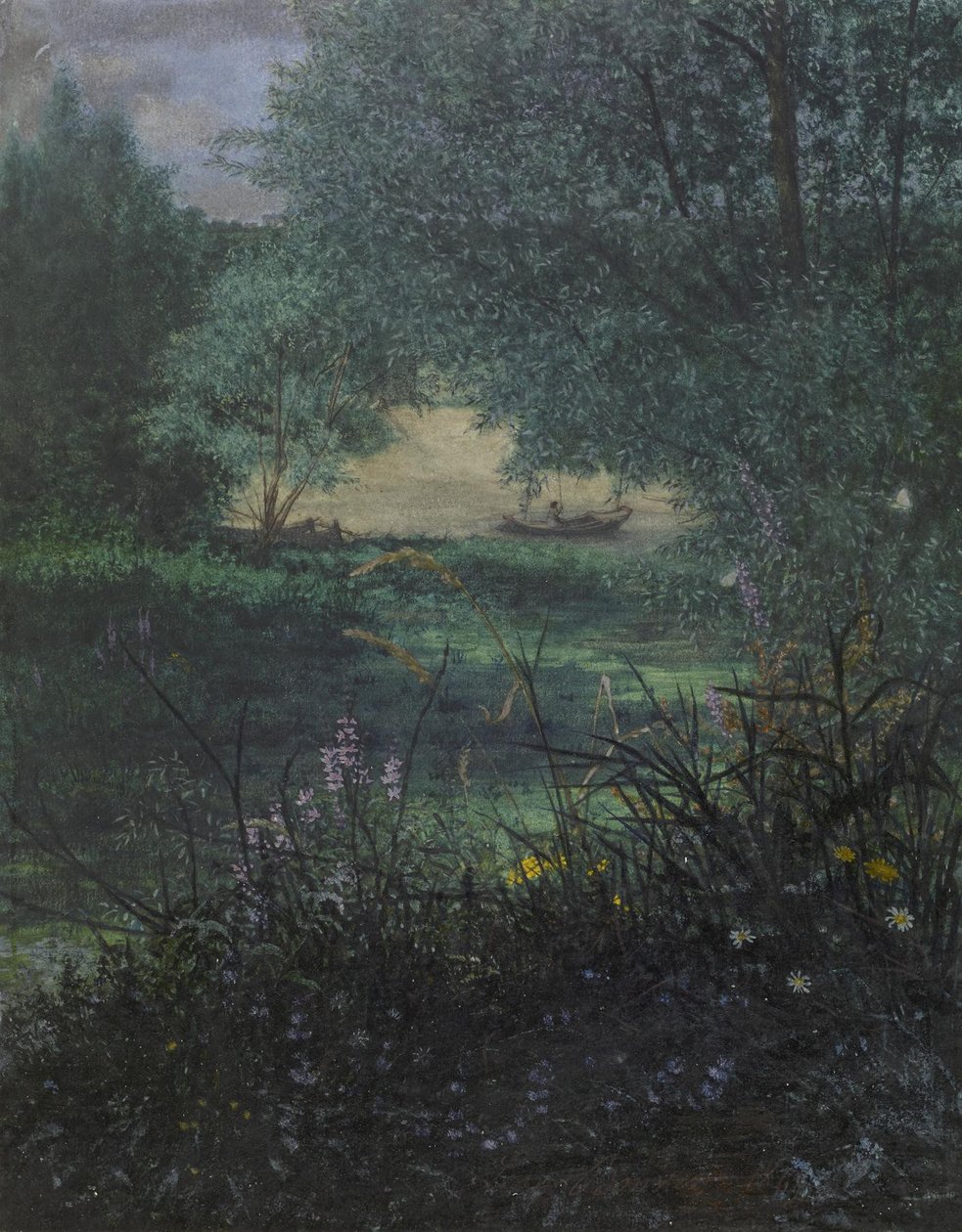 Fisherman, 1865 (wc, gouache og penn og blekk på papir) av Léon Bonvin