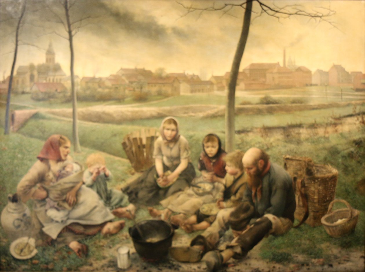 Les marchands de craie-Midin Engelsk: Chalk Sellers-At NoonnNederlands: The Chalk Sellers-Middagn av Léon Frédéric