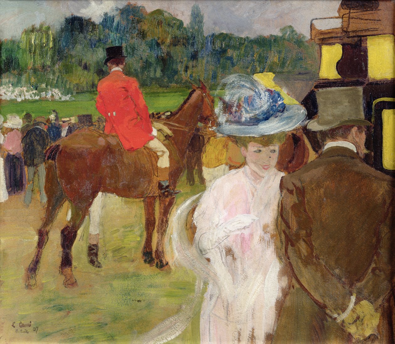 Ved løpene i Auteuil, 1907 av Leon Georges Carre